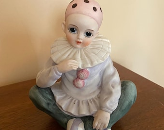 Vintage Sigma Taste Setter Pierrot Clown Ceramic Music Box - Made