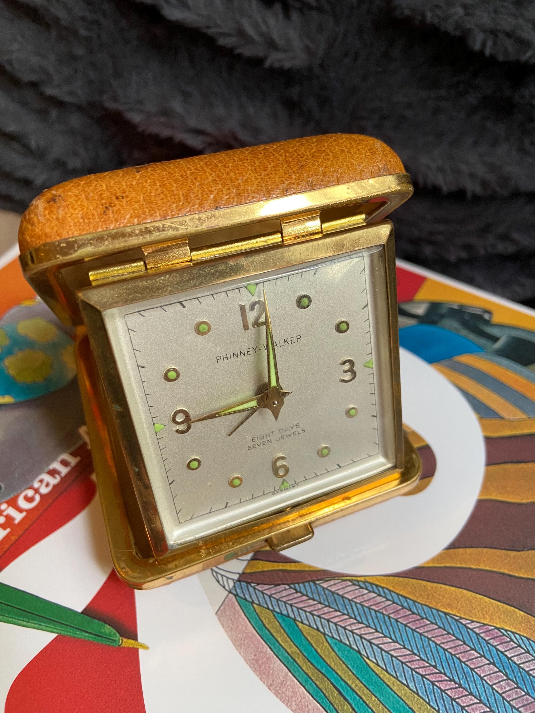 Vintage Phinney-walker Travel Alarm Clock – Eight Day, 7 Jewels