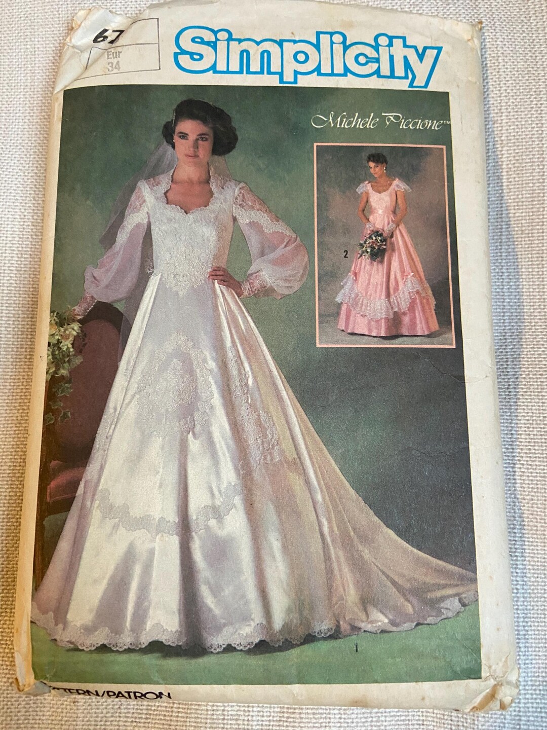 Vintage Simplicity 6764 Bridal Wedding Gown Sewing Pattern | 1980s ...