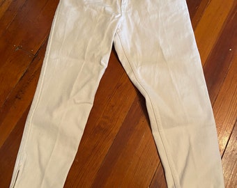 Vintage 80s White Bonjour Jeans Zippers at the  Ankles Tag Size 13/14 (please see measurements)