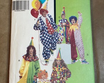 Butterick 6302 Clown Costume Sewing Pattern – Uncut, 1992 – Kids to Adults (Size B)