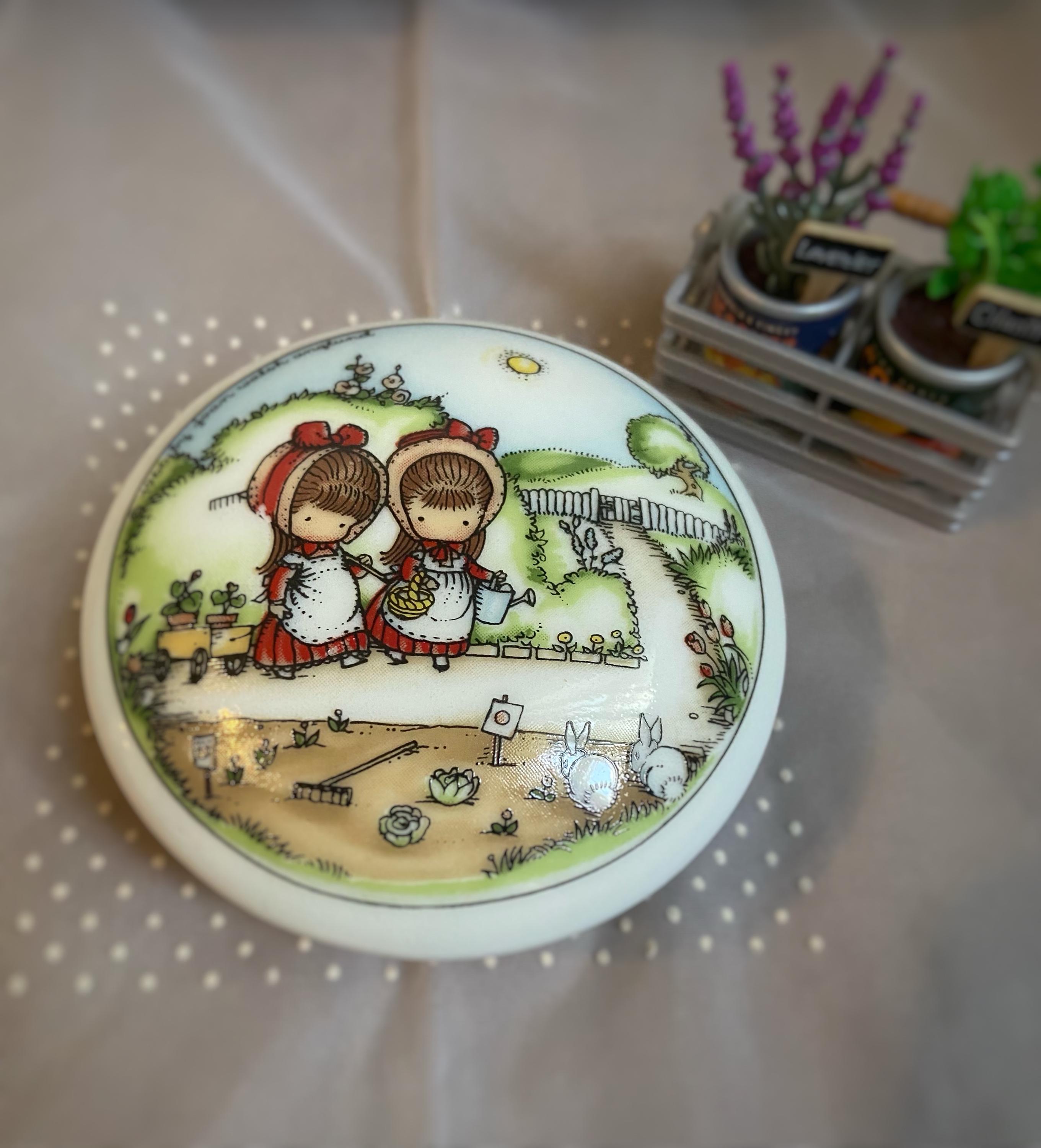 Vintage Joan Walsh Anglund Trinket Box – “from Your Garden” Design