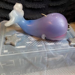 Vintage Signed Northern Lights Whale Candle – Handcrafted Ocean Coastal Nautical Home Decor