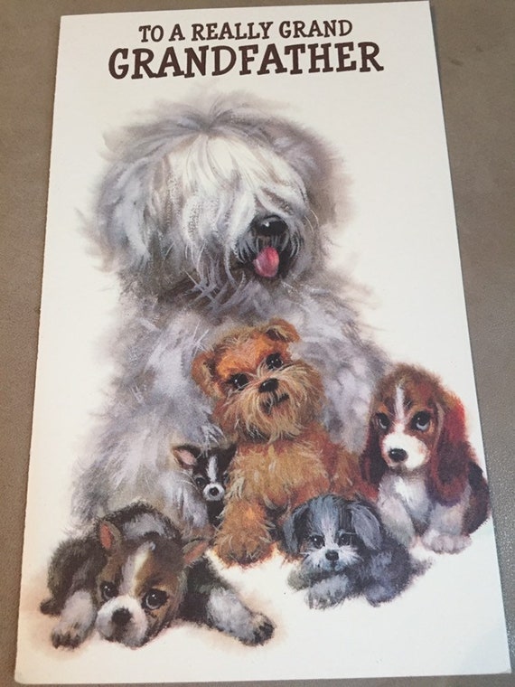 Vintage Happy Birthday Grandfather Card