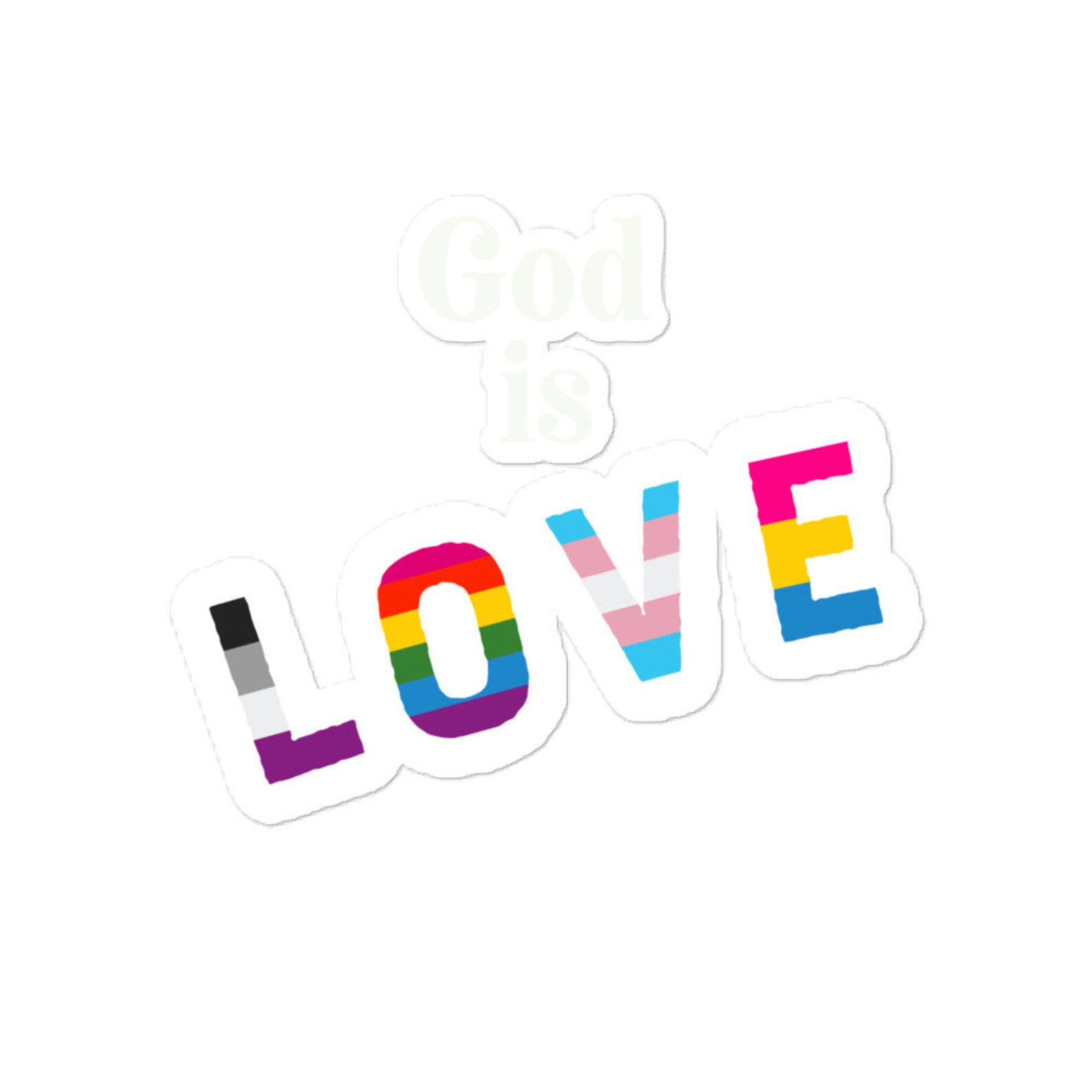God Is Love Rainbow Colors Christian Stickers Bubble-free | Etsy