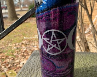 Triple Moon Goddess Glitter Insulated Tumbler