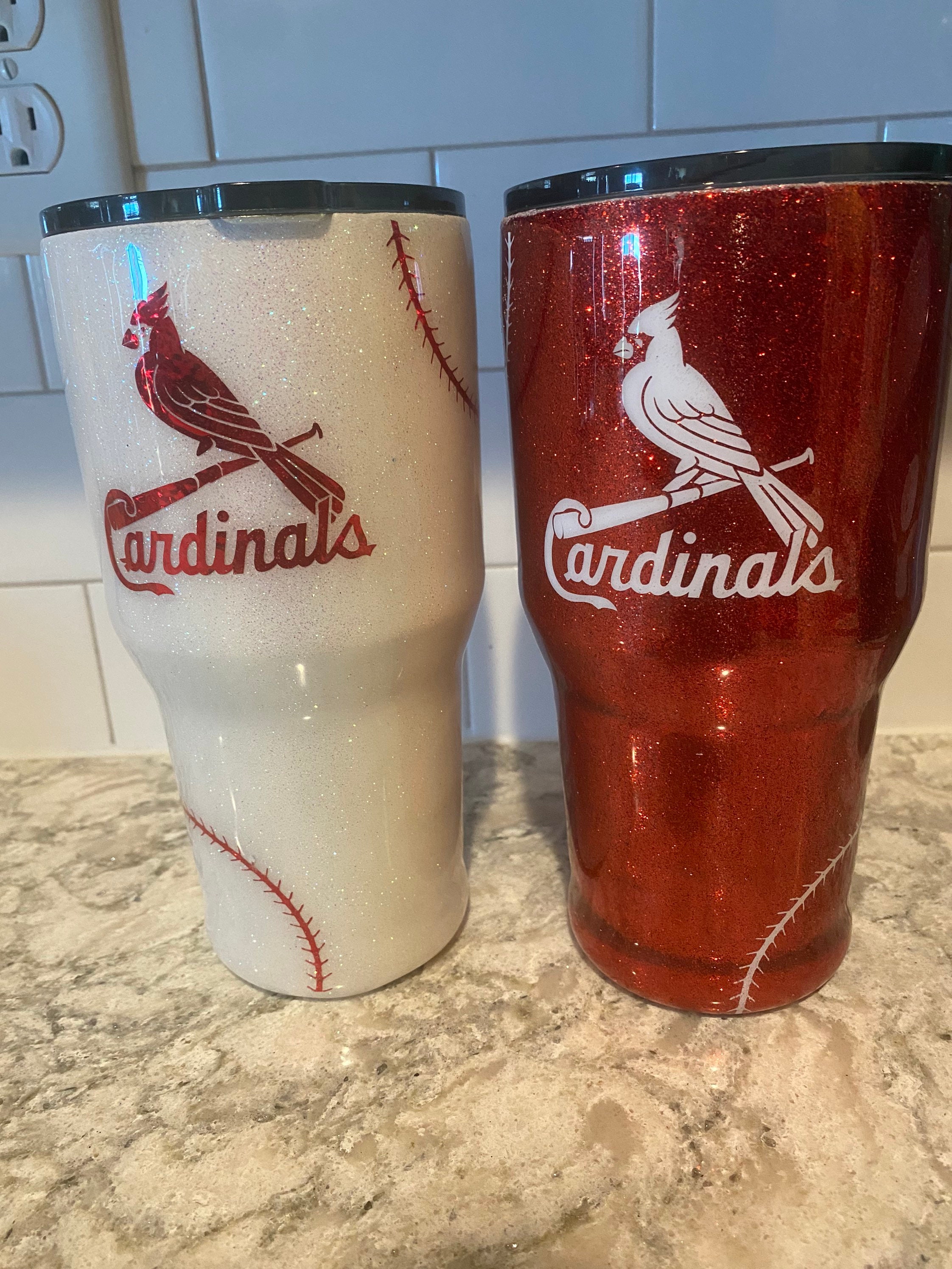 Go Crazy Folks! St. Louis Cardinals Glitter Epoxied Insulated Tumbler