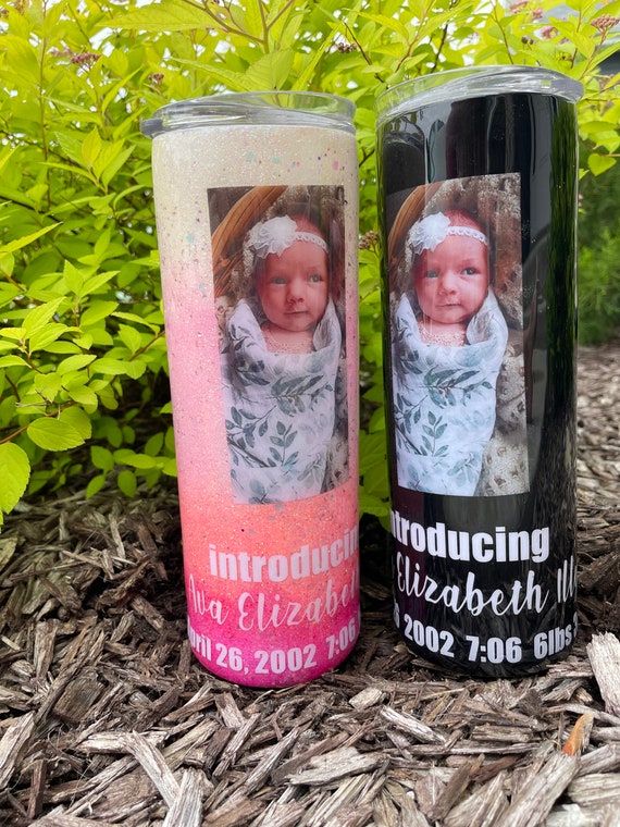 Personalized Birth Announcement Photo Custom Insulated Tumbler Etsy