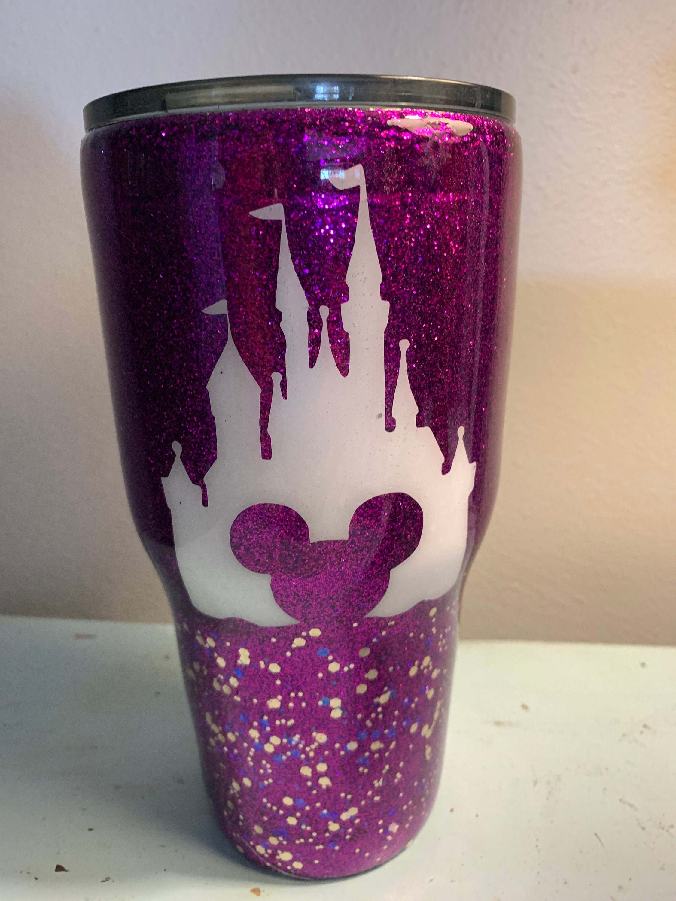 Snoopy and Woodstock Custom Glitter Insulated Tumbler