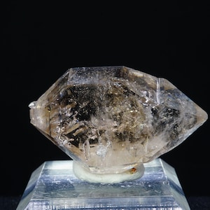 Smoky Quartz Crystal with Enhydros / Doubly Terminated Mineral Specimen / Erongo Mountains, Namibia