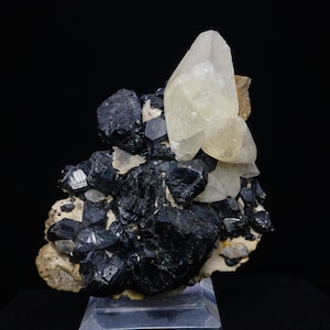 Calcite on Sphalerite / Pitcher Field, Oklahoma / Mineral Specimen