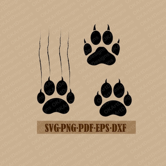 Paw Print Svg Cat Paw Svg Tiger Paw Svg Tattoo Design Svg Etsy