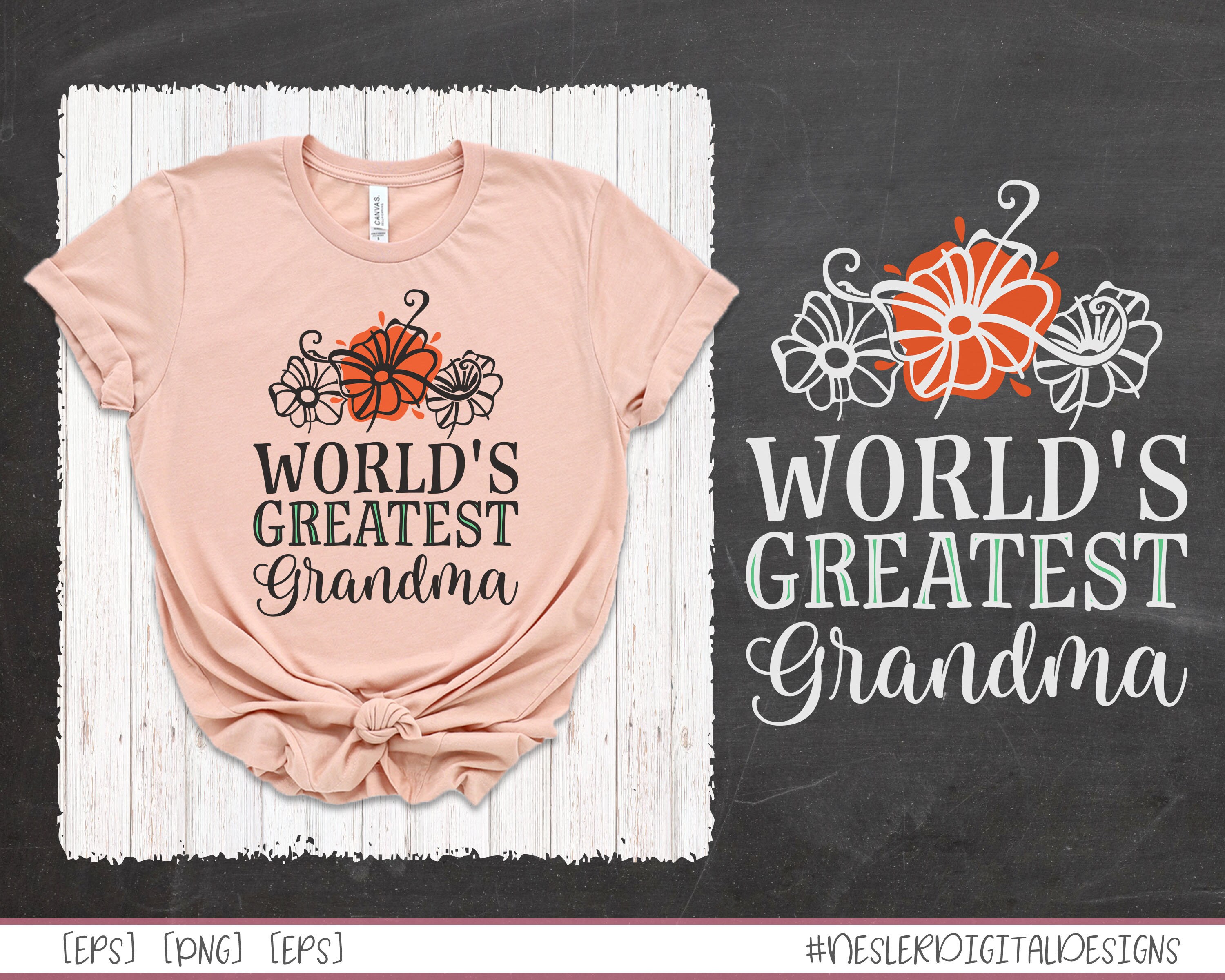 SVG PNG EPS World's Greatest Grandma Cut File  Etsy