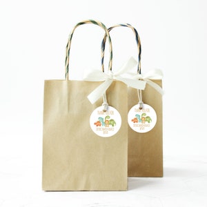 EDITABLE Dinosaur Favor Tags, Thank You Stickers, Thank You For Stomping By Gift Tags, Dinosaur Birthday Party, Instant Download