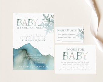 Baby It's Cold Outside Baby Shower Invito, Invito Baby Shower invernale, Baby Shower per ragazzo o ragazza, PDF modificabile, Download istantaneo