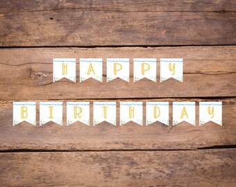 EDITABLE bajo el estandarte de cumpleaños del mar, feliz cumpleaños imprimible, primer cumpleaños, decoración de cumpleaños, estandarte de cumpleaños del océano, descarga instantánea
