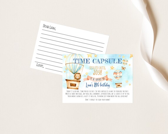 EDITABLE Lion Dreamland Time Capsule Printable Time Capsule - Etsy