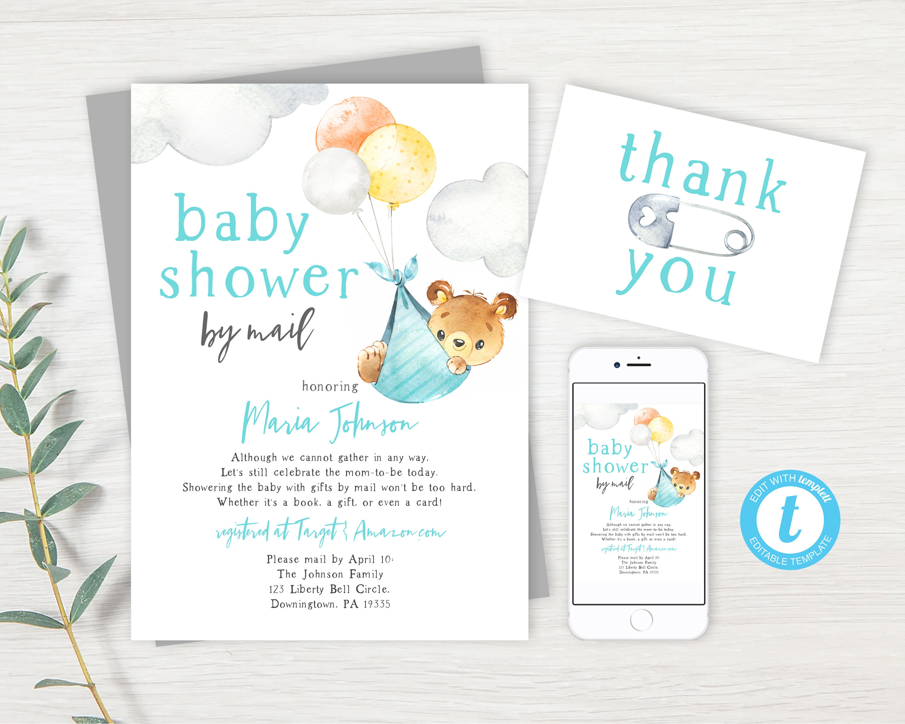 Baby Shower by Mail Invitation Long Distance Shower Baby pic