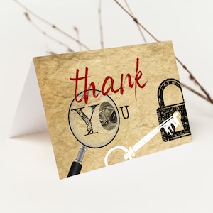 Escape Room Birthday Thank You, Escape Room Party, Mystery Birthday, Escape Room Game, Any Birthday, Editable PDF, Instant Download