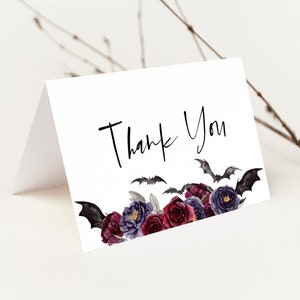 Halloween Thank You Card, Bats Thank You, Tent Fold Card, Baby Shower Thank You, Birthday Thank you, Instant Download