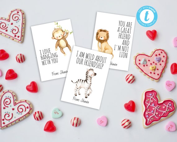 Safari Valentines Day Cards Valentines Day Cards Template