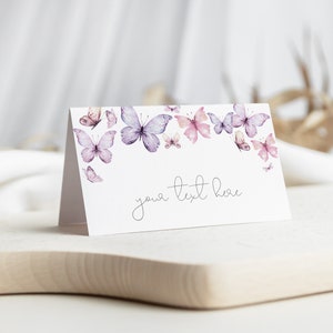 Segnaposti a farfalla, etichette alimentari, decorazioni per baby shower, baci a farfalla e auguri per bambini, biglietto pieghevole per tenda, download istantaneo