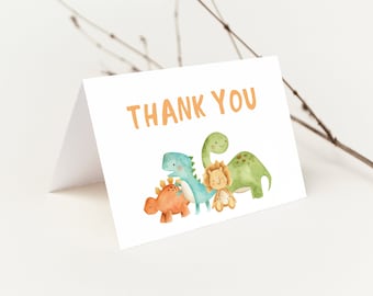 Dinosaur Thank You Card, Dino Thank You, Boy Birthday Thank You, Baby Shower Thank You, Instant Download