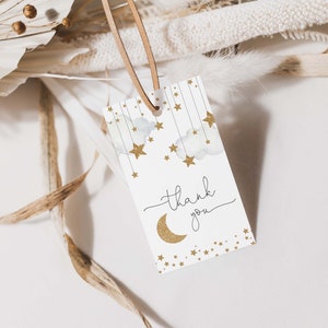 EDITABLE Twinkle Twinkle Little Star Favor Tag, Custom 2x3.5 Gift Tag Sticker, Twinkle Twinkle Little Star Thank You Tag, Instant Download