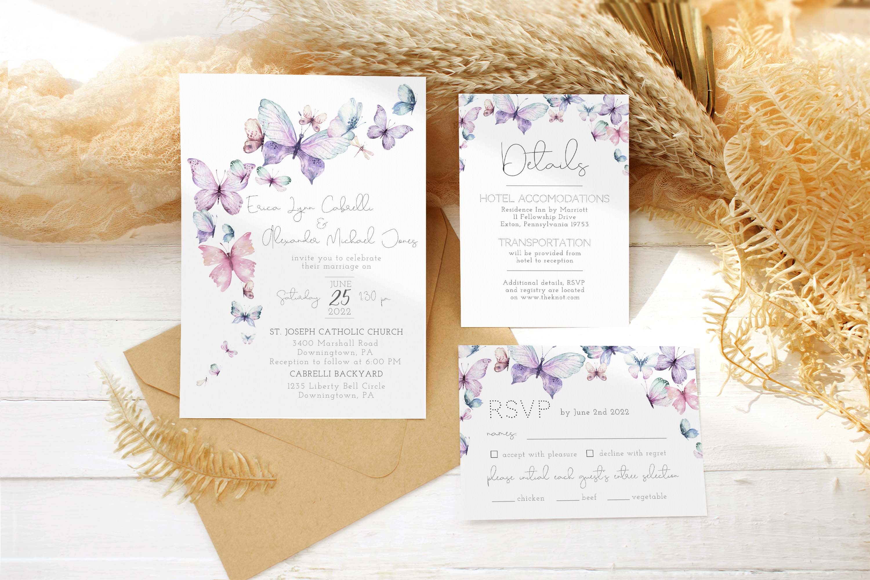 Blank Butterfly Wedding Invitations Making Intricate Butterfly