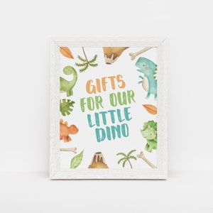 EDITABLE Dinosaur Gift Table Sign, Custom Birthday Board, Boy First Birthday, Little Dino Birthday, T Rex, Welcome Poster, Instant Download
