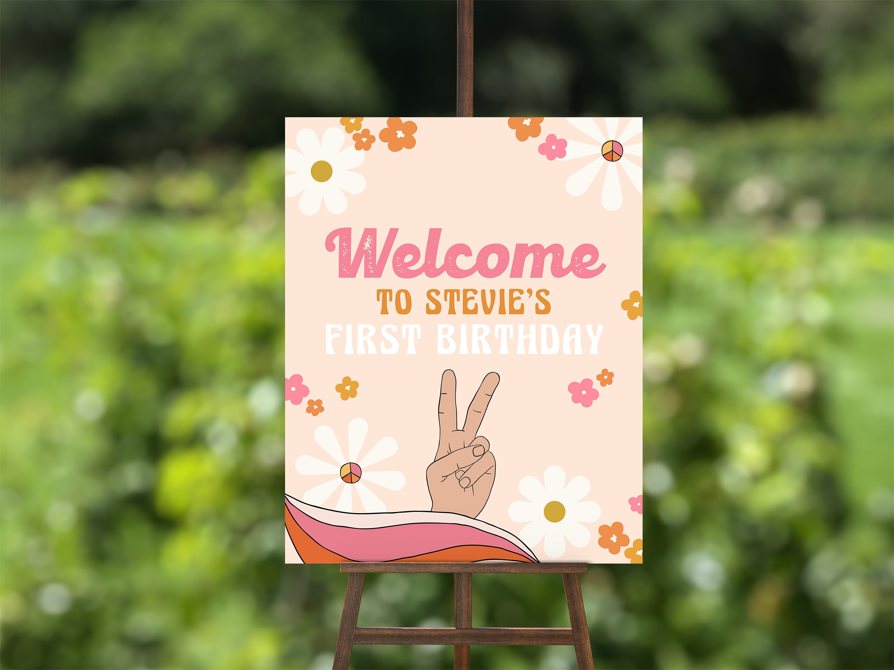 EDITABLE Groovy Welcome Birthday Board, Retro 1st Birthday Board, First ...