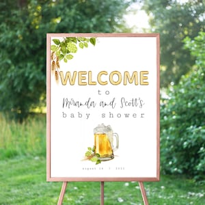 EDITABLE Baby Is Brewing Welcome Sign, Baby Is Brewing Baby Shower, Beer Baby Shower, CoEd Shower, Gender Neutral, Instant Download