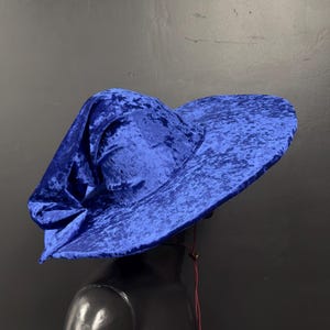 Blue Crushed Velvet Wizard Hat, Custom Magic Hat, Custom Magic Hat, Sorting Hat