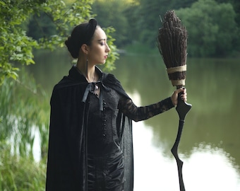 Lavender Broom, Handmade witch cosplay Broom, Wizard cosplay broomstick