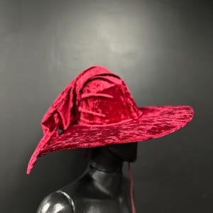 Red Crushed Velvet Wizard Hat, Custom Magic Hat, Custom Magic Hat, Sorting Hat