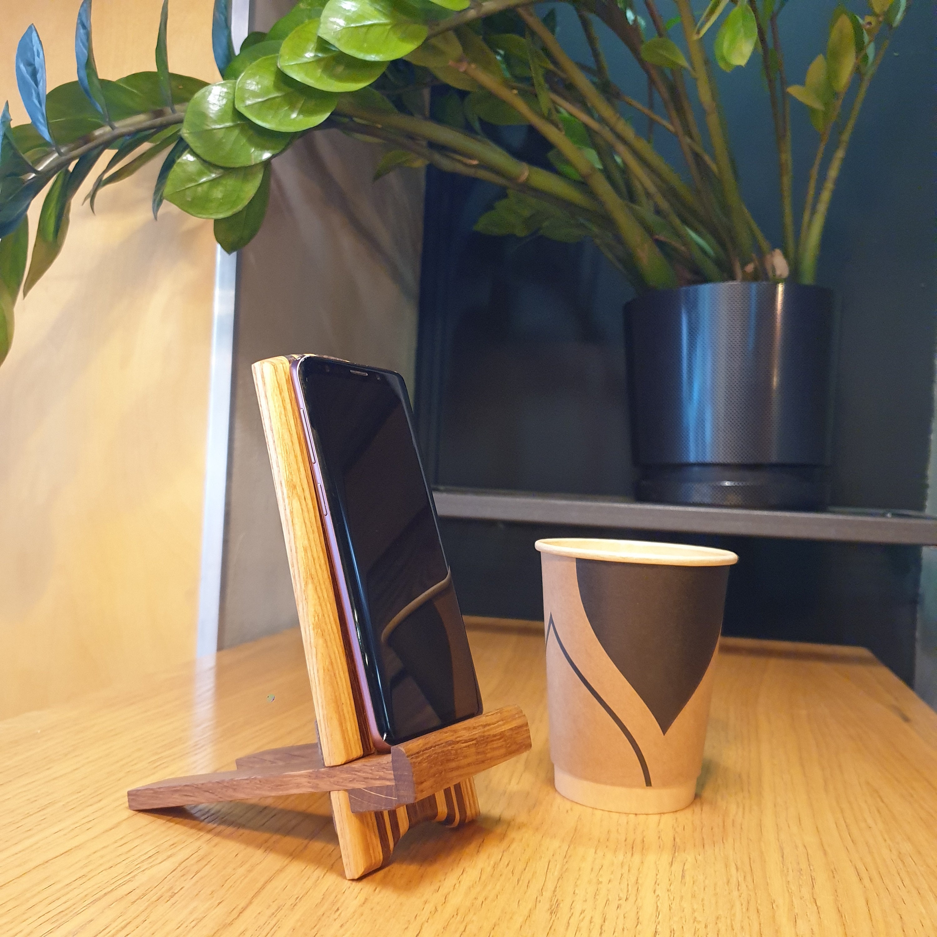 Wooden Telephone Stand Phone Holder Smartphone Stand From Wood Etsy