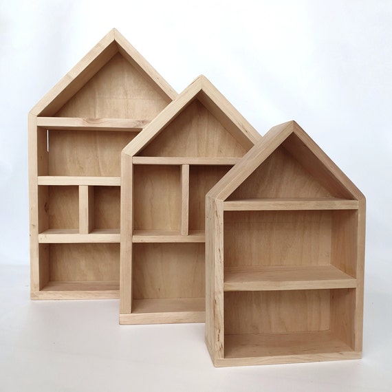 House Shaped Shelf Wooden House Nursery shelf Wooden Shelf Etsy