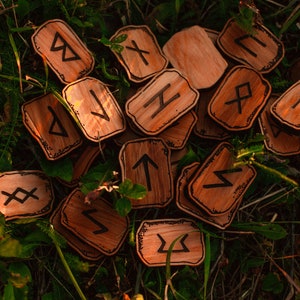 Wooden Runic Set Wood Runes Elder Futhark