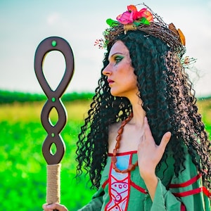 The Celestial Ellipse Staff- An Enchanting Druid Staff Enchanted Nature Mystical staff Wooden Fantasy Ritual staff Wiccan staff