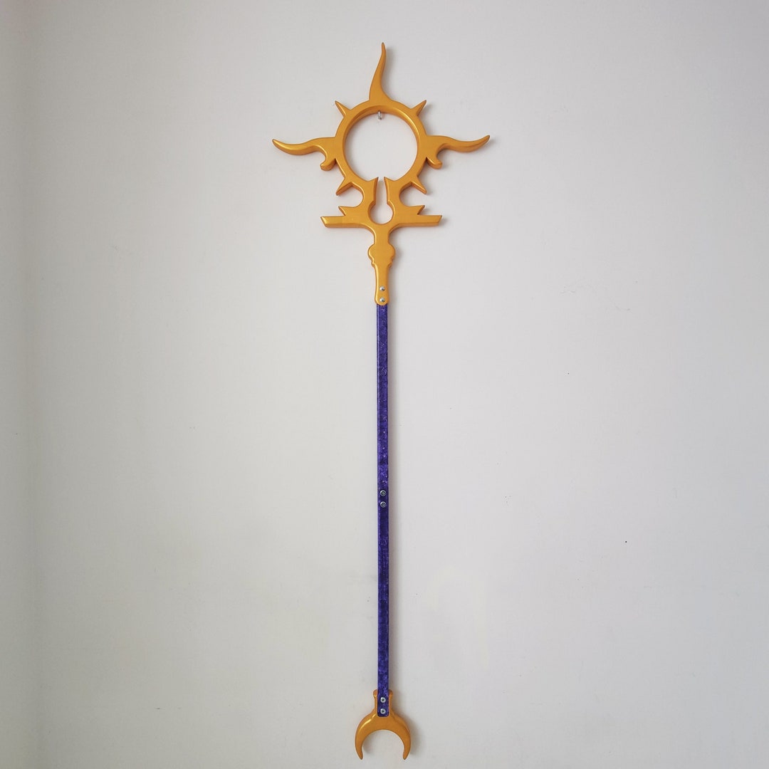 Sun Oracle Wizard Staff Golden Sun Rod Solar Sign Wand - Etsy