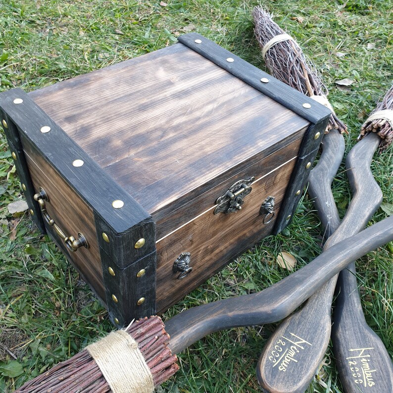 Wooden Box for Book Collection Handmade Treasury Wizard Casket Etsy