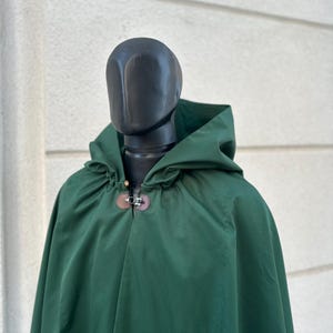Elven Hooded Cape, Sleeveless Druid Bard Cape Drawstring Hood, Wizard Medieval Cape, Elven Fantasy Costume, Warlock Robe, Costume, Robe