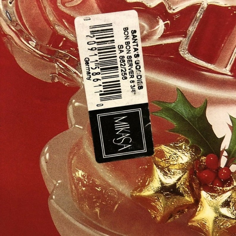Highly Collectible Mikasa Germany Frosted Crystal Bonbon Serving Dish Candy Tray Shaped as Santa/'s Boot in Original Box FREE SHIPPING C25