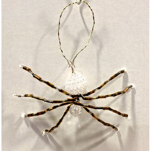 Vintage Christmas Spider Hanging Ornament made of Beads, adjustable rods Germany Very Rare - FREE SHIPPING