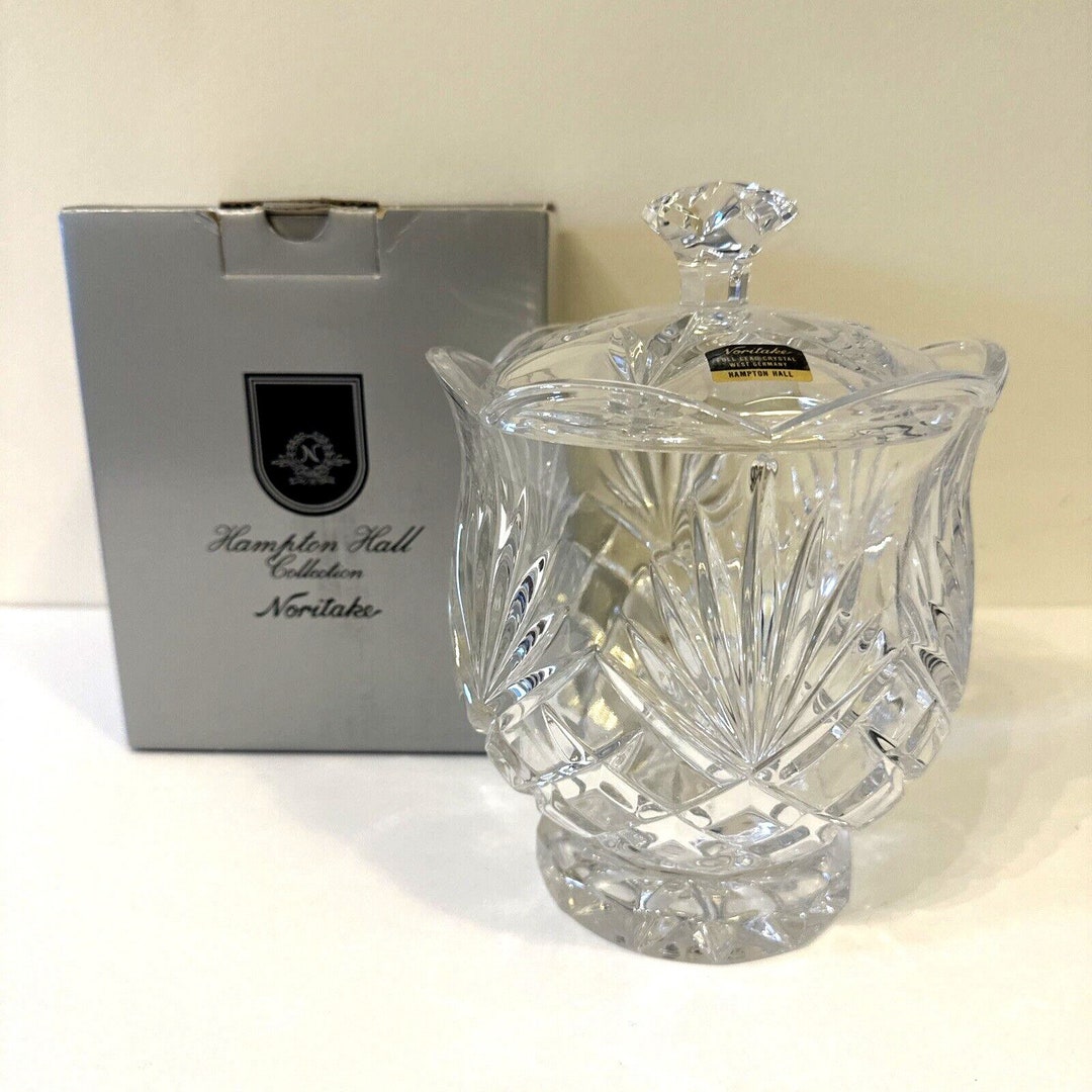 Vintage Noritake Lead Crystal Biscuit Barrel & Lid 8hampton Hall Very