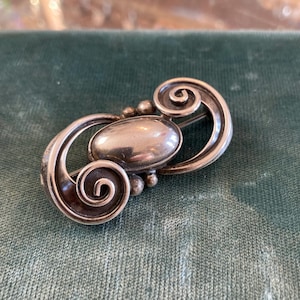 Vintage International Sterling Silver La Paglia Designed Pin Brooch 200 Swirl Design