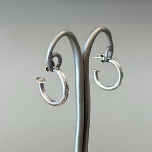 Vintage Sterling Silber 925 Offene Hoop Ohrringe Silber Creolen Minimalist