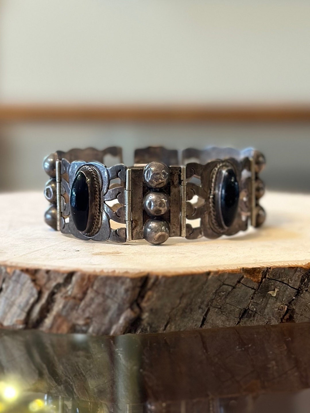 アクセサリー MEXICO jewelry silver bracelet 925 Sterling Silver Vintage Mexico Solid 50.8g Cuban Link