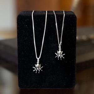 Dainty Sterling Silver Spider Pendant Necklace | 16.25” or 18.5”