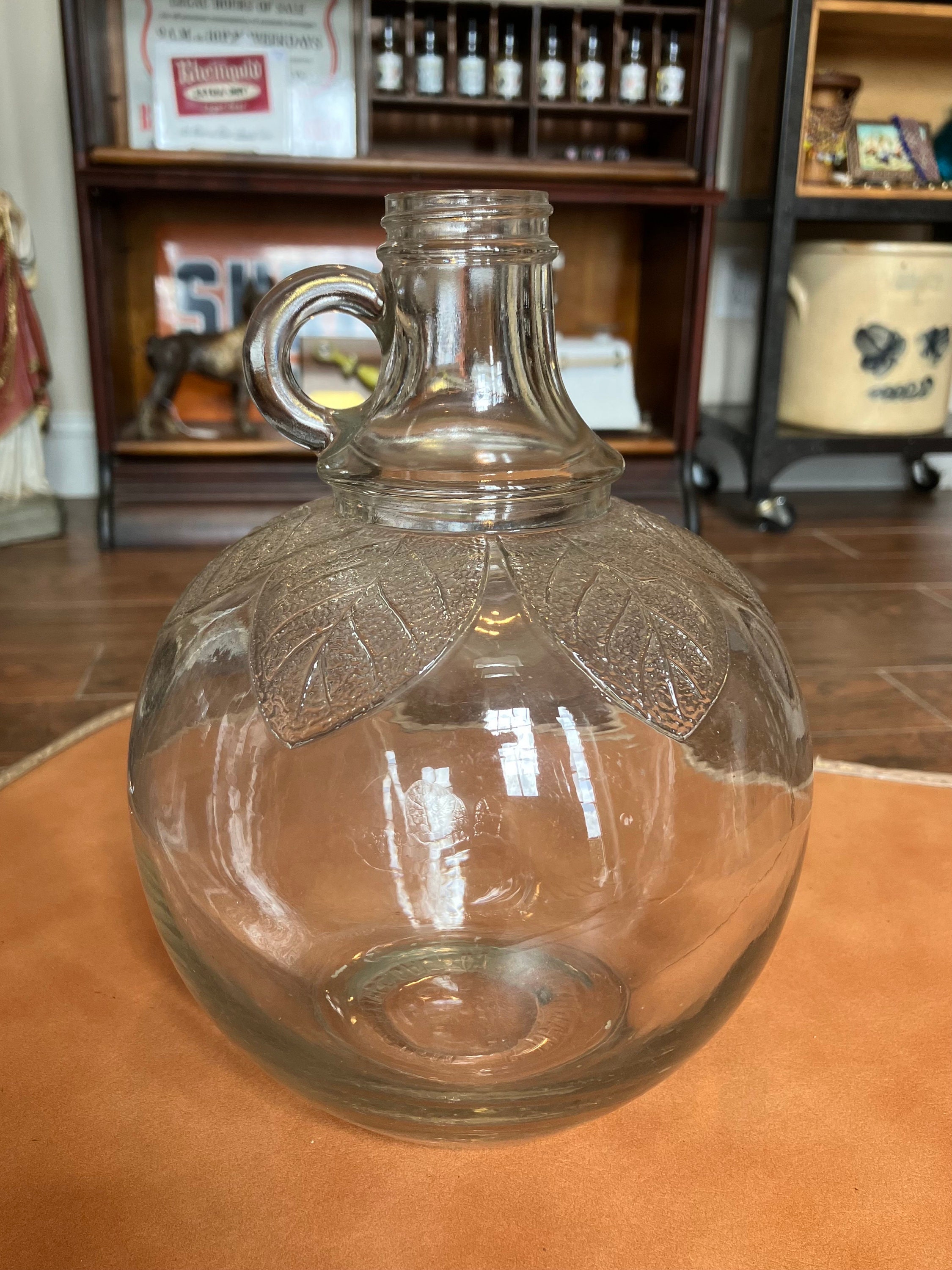 Vintage CRISA 5 Gallon 18.9 Liters Clear Glass Water Bottle Jug